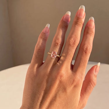 Pink Cushion Cut Diamond Vintage Engagement Ring