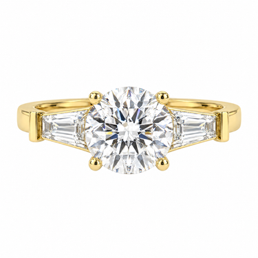 Vivienne Three Stone Round Cut Diamond Ring