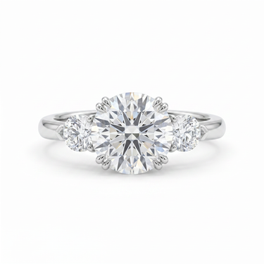 Round Cut 8 Prong Three Stone Diamond Engagement Ring
