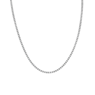 Diamond Tennis Necklace 14K 3.5 CTW - Le Bezel