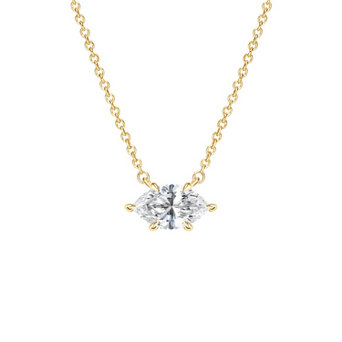 Marquise Solitaire Diamond Necklace - Le Bezel