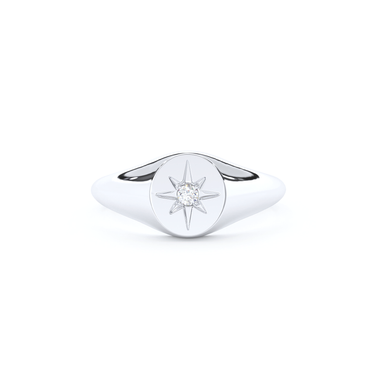 Star Signet Diamond Ring 0.1 CTW - Le Bezel