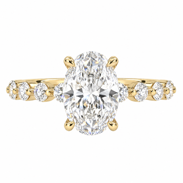 Oval Cut With Round Side Stone Engagement Ring
