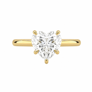 Hidden Halo Solitaire Heart Cut Diamond Ring