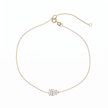 Solitaire East West Pear Cut Diamond Bracelet in Prong Setting