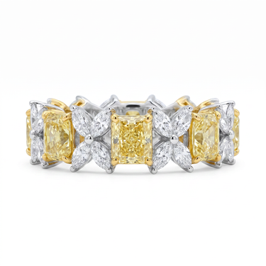 Yellow Cushion & Marquise Diamond Eternity Band