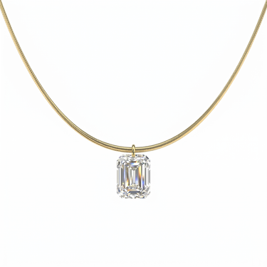 Emerald Cut Diamond Snake Chain Necklace