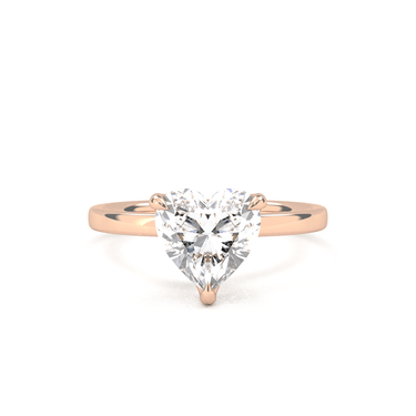 3 Prong Solitaire Heart Cut Diamond Ring - Beyon Diamond