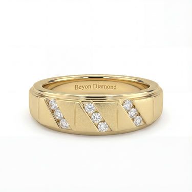 3 Row Channel Diamond Accent Men's Ring - Beyon Diamond