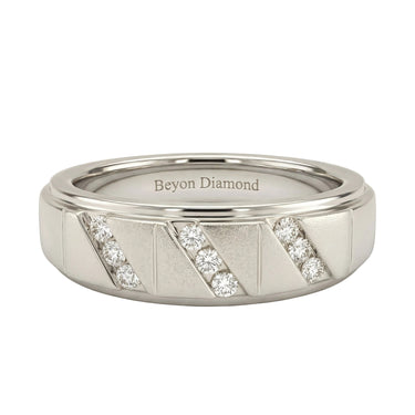 3 Row Channel Diamond Accent Men's Ring - Beyon Diamond