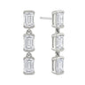 3 Stone Emerald Cut Diamond Drop Earrings Earring 1.5 CTW - Beyon Diamond