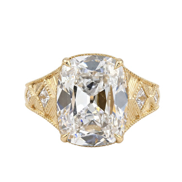 Old Mine Cushion Cut Diamond Vintage Milgrain Ring