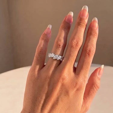 Alternating Mix Cut Diamond Wedding Band