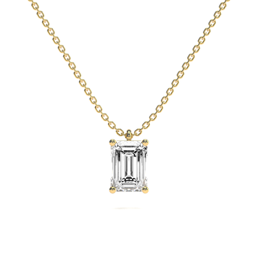 Emerald Diamond Pendant Necklace - Le Bezel 