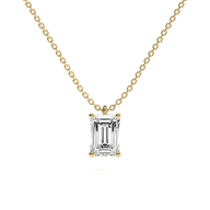 Emerald Diamond Pendant Necklace - Le Bezel 