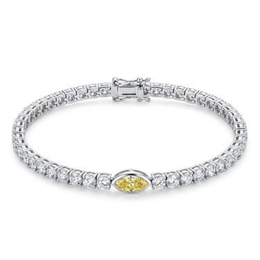 Marquise Yellow Diamond Center Tennis Bracelet 4.5CTW