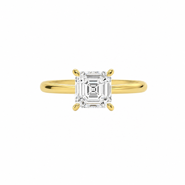Hidden Halo Solitaire Asscher Cut Diamond Ring
