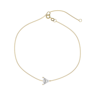 Solitaire Trillion Cut Diamond Bracelet in Three Prong Setting - Le Bezel 