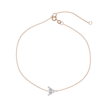 Solitaire Trillion Cut Diamond Bracelet in Three Prong Setting - Le Bezel 