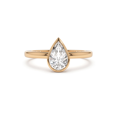 Bezel Pear Lab Grown Diamond Ring 0.75 - 1.50CTW - Le Bezel