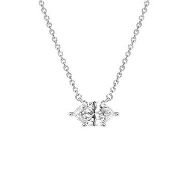 Marquise Solitaire Diamond Necklace - Le Bezel