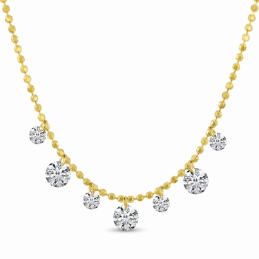 Graduated Round Cut Floating Diamond Necklace