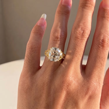 Old Mine Cushion Cut Diamond Vintage Milgrain Ring