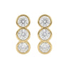 3Stone Bezel Diamond Huggie Earrings 1CTW - Beyon Diamond
