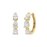 3Stone Pear Cut Hoop Earrings 1CTW - Beyon Diamond