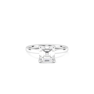 4 Prong Solitaire Asscher Cut Diamond Ring - Beyon Diamond