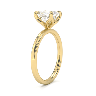 4 Prong Solitaire Asscher Cut Diamond Ring - Beyon Diamond