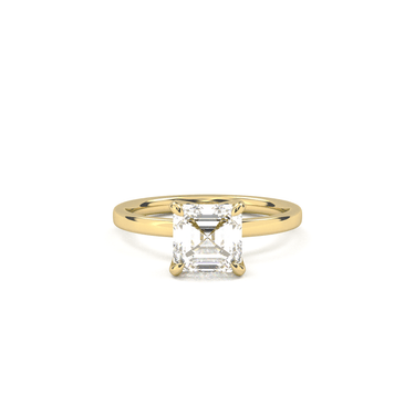 4 Prong Solitaire Asscher Cut Diamond Ring - Beyon Diamond