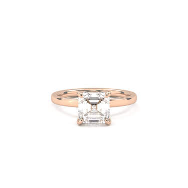4 Prong Solitaire Asscher Cut Diamond Ring - Beyon Diamond