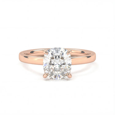 4 Prong Solitaire Cushion Cut Diamond Ring - Beyon Diamond