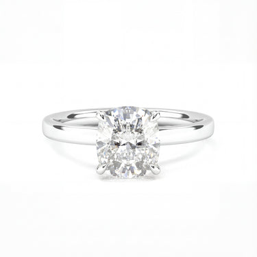 4 Prong Solitaire Cushion Cut Diamond Ring - Beyon Diamond