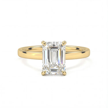 4 Prong Solitaire Emerald Cut Diamond Ring - Beyon Diamond