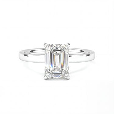 4 Prong Solitaire Emerald Cut Diamond Ring - Beyon Diamond