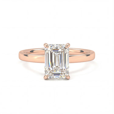 4 Prong Solitaire Emerald Cut Diamond Ring - Beyon Diamond