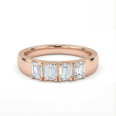 4 Stone Emerald Lab Diamond Wedding Band 1.0 CTW - Beyon Diamond