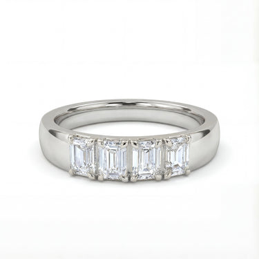 4 Stone Emerald Lab Diamond Wedding Band 1.0 CTW - Beyon Diamond