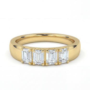 4 Stone Emerald Lab Diamond Wedding Band 1.0 CTW - Beyon Diamond