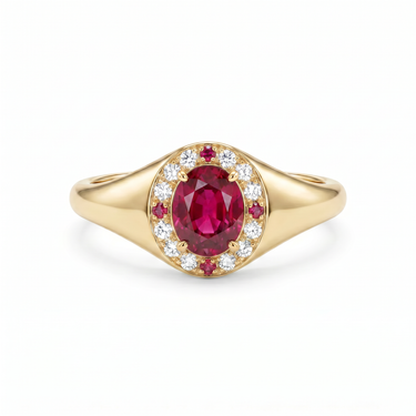 Lab Grown Ruby Signet Ring