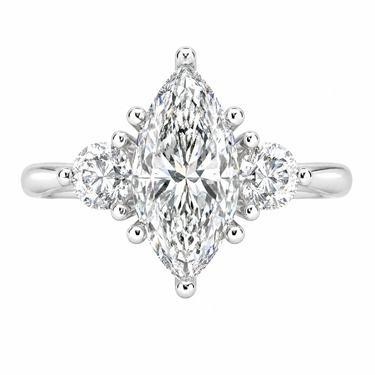 Amelie Three Stone Marquise Cut Diamond Ring