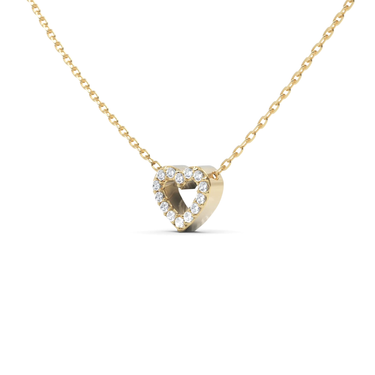 Small Diamond Heart Necklace 0.1 CTW - Le Bezel