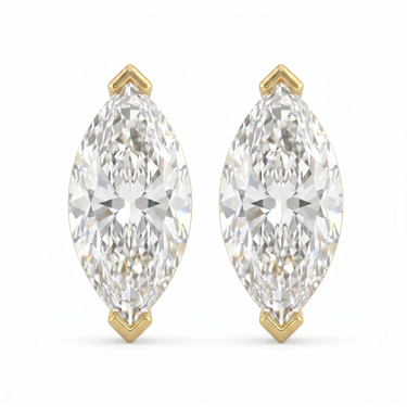 Solitaire Marquise Diamond Earring in Prong Setting