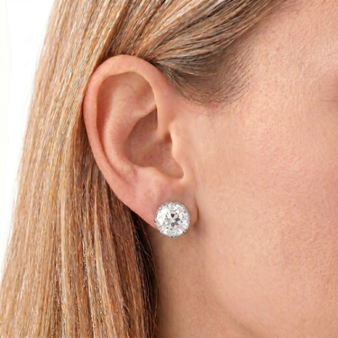 Vintage Old Mine Cut Diamond Stud Earrings