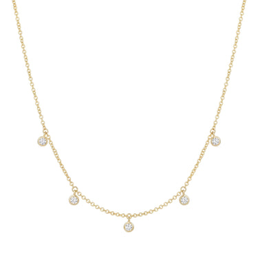 5 Stone Scattered Floating Diamond Necklace 0.25CTW - Beyon Diamond