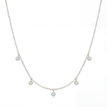 5 Stone Scattered Floating Diamond Necklace 0.25CTW - Beyon Diamond