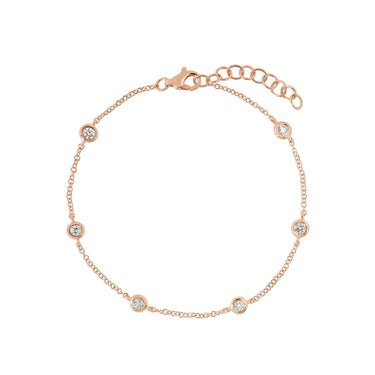 5 Stones Bezel Set Diamond Bracelet 0.3CTW - Beyon Diamond