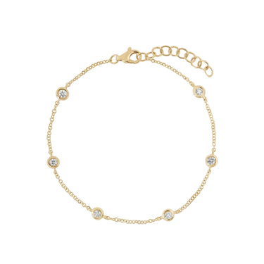 5 Stones Bezel Set Diamond Bracelet 0.3CTW - Beyon Diamond